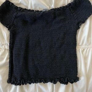 Bandy melville ribbed off the shoulder crop top